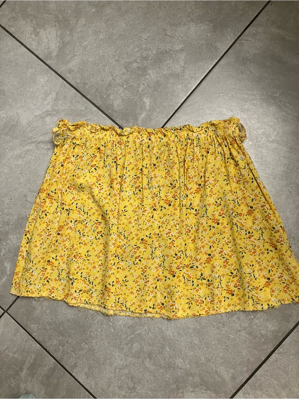 Rainbow Yellow Floral Mini Skirt